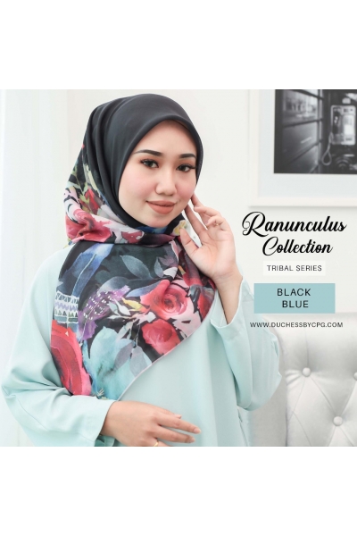 RANUNCULUS COLLECTION IN TRIBAL - BLACK BLUE